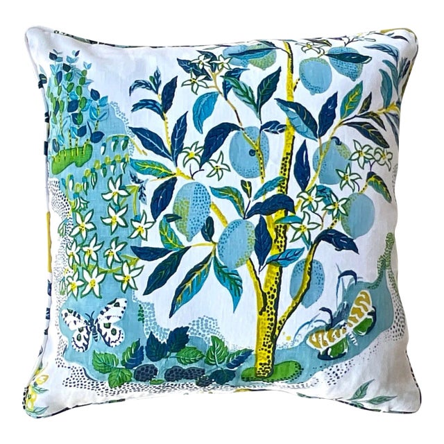 Custom Costal Schumacher “Citrus Garden” Throw Pillow For Sale