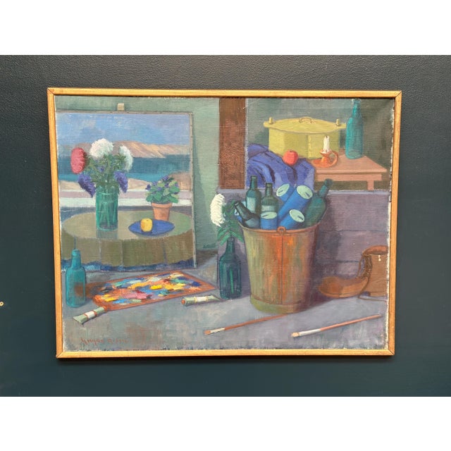 Yngve Andersson, Artists Sanctuary, 1960s, Oil on Canvas, Framed For Sale - Image 7 of 18