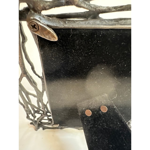 Ebony Michael Aram Twig Convertible Picture Frame Oxidized Metal 9.5"x 7.5" Holds 4x6 Photo For Sale - Image 8 of 13