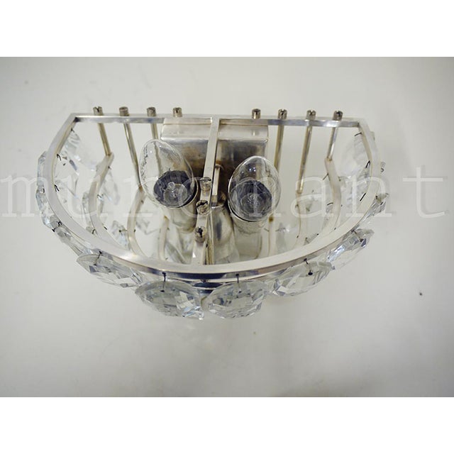 Austrian Facetted Crystal and Silver Plated Wall Sconces from Bakalowits, 1960, Set of 2 For Sale - Image 9 of 13