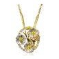 14k Hummingbird brooch / Pendant with four yellow diamonds weighing 0.70 carats and 18 round diamonds weighing 0.36...