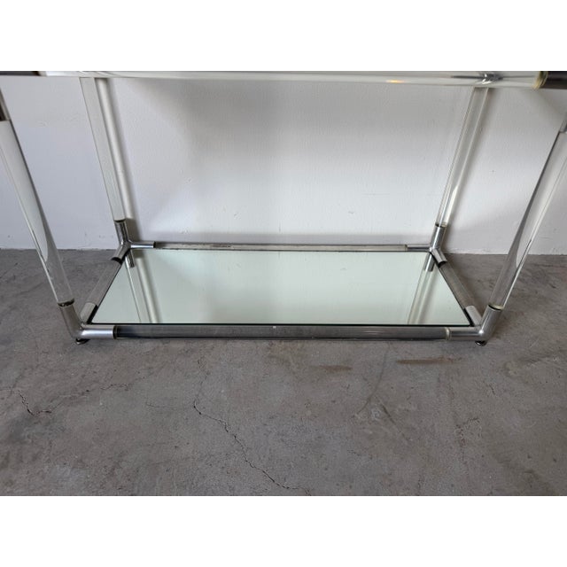 1970’s Mid-Century Modern Charles Hollis Jones Style Aluminum & Glass Five-Tier Étagère Display Shelf For Sale - Image 4 of 13