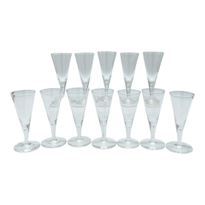 12 1960s Steuben #7924 Controlled Bubble Large Goblets/ Champagnes