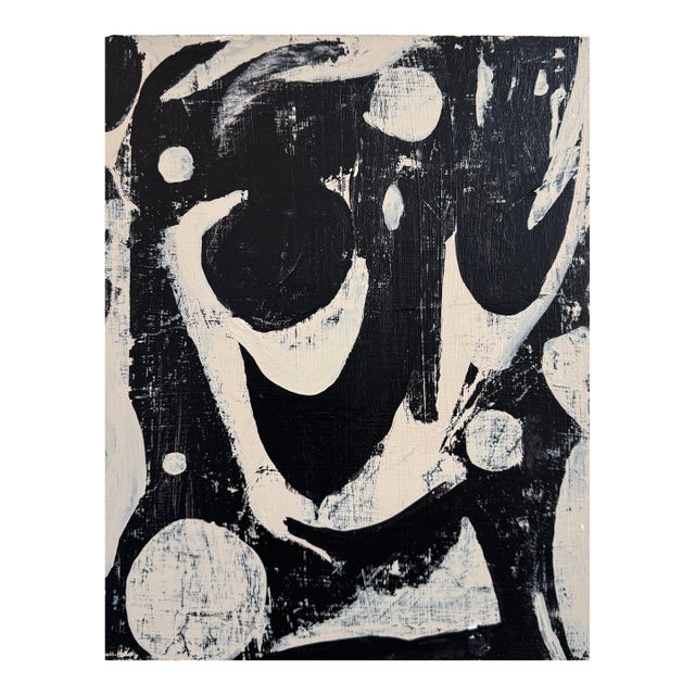 Infinite Moments, Contemporary Black and Tan Geometric Abstract Painting by Matt Higgins For Sale