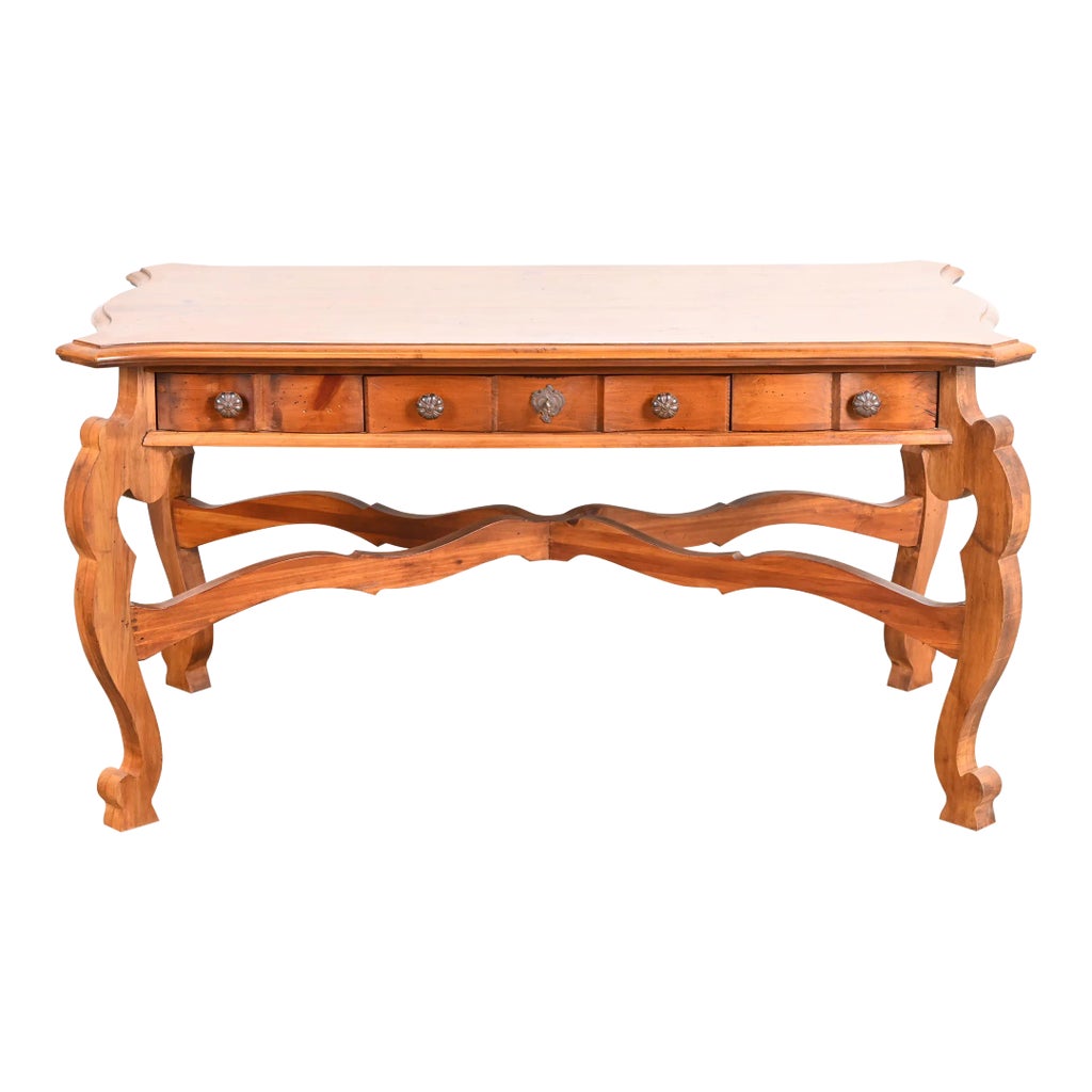 Romweber Spanish Baroque Carved Pine Writing Desk | Chairish