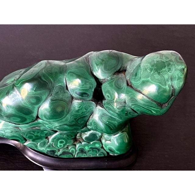 Malachite Rock on Display Stand as a Viewing Stone For Sale - Image 10 of 13