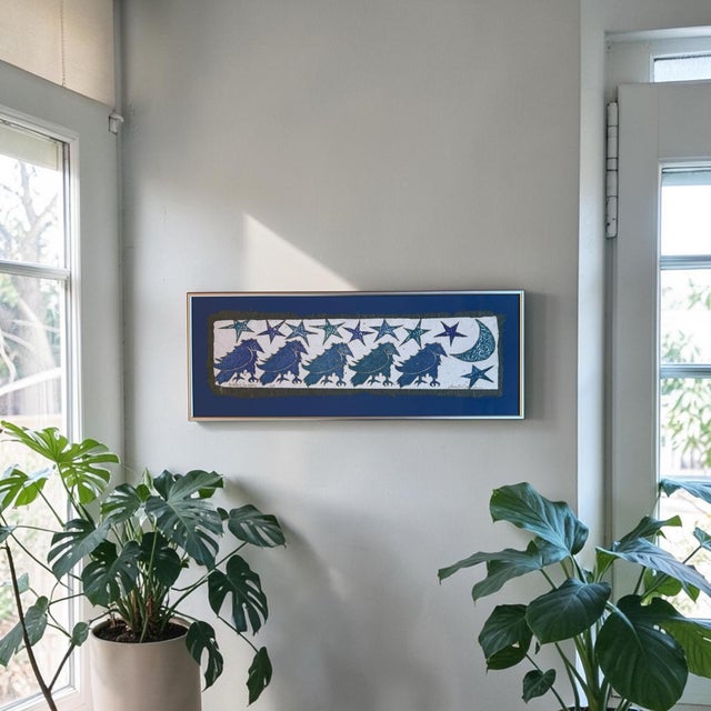 Illustration Signed Monoprint Collograph Laurel W. Carnahan ”Ruffled Feathers" Framed For Sale - Image 3 of 12