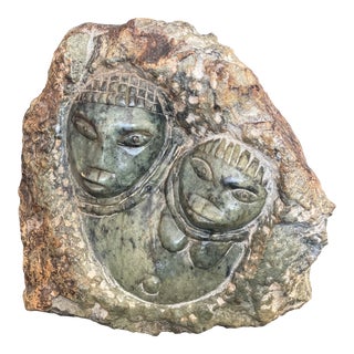Mid 20th Century Vintage Shona Stone Sculpture Depicting a Man and a Woman For Sale