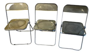 Plia Folding Chairs attributed to Giancarlo Piretti for Castelli, Italy, 1970s, Set of 3