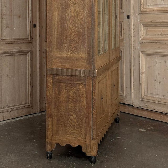 Antique Dutch Art Deco Period Solid Oak Bookcase For Sale - Image 11 of 18