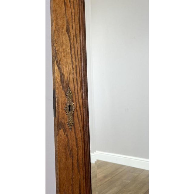 Wood French Style Wall Mirror in Oak For Sale - Image 7 of 9