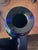 Vintage 11" Iridescent Art Glass Vase in Cobalt Amethyst – Czech / Kralik Style For Sale - Image 4 of 13