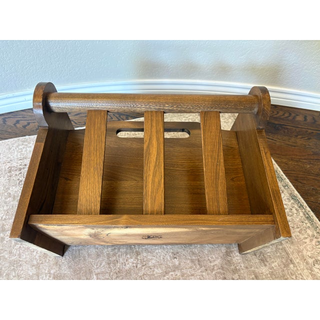Vintage Leick Solid Oak Magazine Rack by Furniture by Leick, Sheboygan, Wisconsin For Sale In Denver - Image 6 of 9