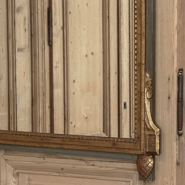 19th Century Italian Louis XVI Hand-Carved Giltwood and Painted Mirror For Sale - Image 14 of 18