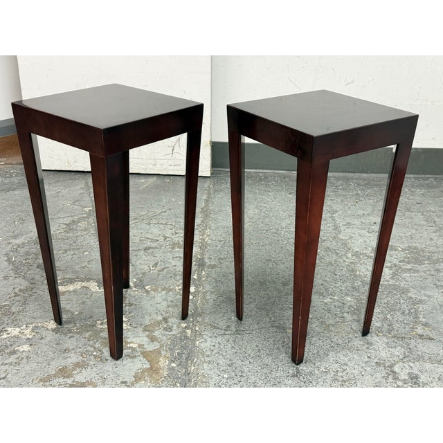 Wood Swaim Occasional Side Tables, Pair For Sale - Image 7 of 12