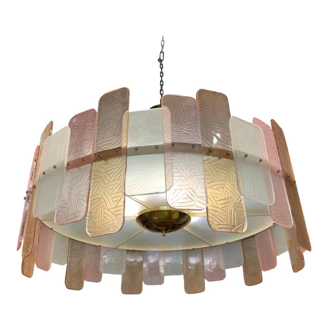Modern Murano Glass Multicolored Round Chandelier For Sale