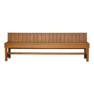 Traditionalist Dutch Oak Bench in the style of Delft School, 1920s For Sale