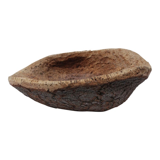 Large Cork Bark Decorative Bowl For Sale
