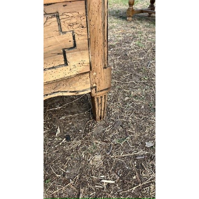 18th Century Louis XVI Solid Walnut Bleached Marble Top Chest of Drawer / Commodes For Sale - Image 4 of 15