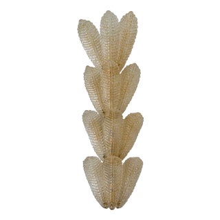 Huge Scenographic Wall Sconce in Amber Graniglia Leaves Murano Glass by Simoeng For Sale