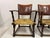 Oak Armchairs with Rush and Leather Seats, 1940s, Set of 3 For Sale - Image 13 of 16