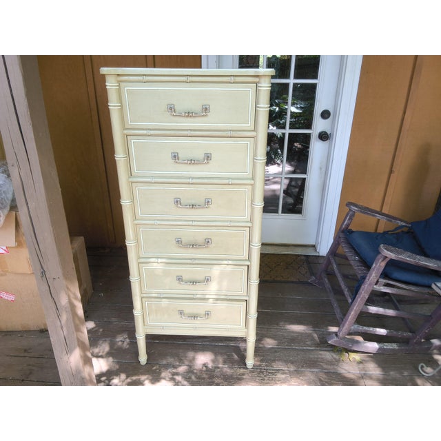 Vintage 1960s Hollywood Regency Henry Link "Bali Hai" Faux Bamboo 6-Drawer Lingerie Chest For Sale - Image 12 of 12