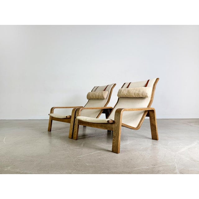 Mid-Century Pulkka Armchair in Ilmari Flanged Canvas from Asko Canvas, Set of 2 For Sale - Image 6 of 15