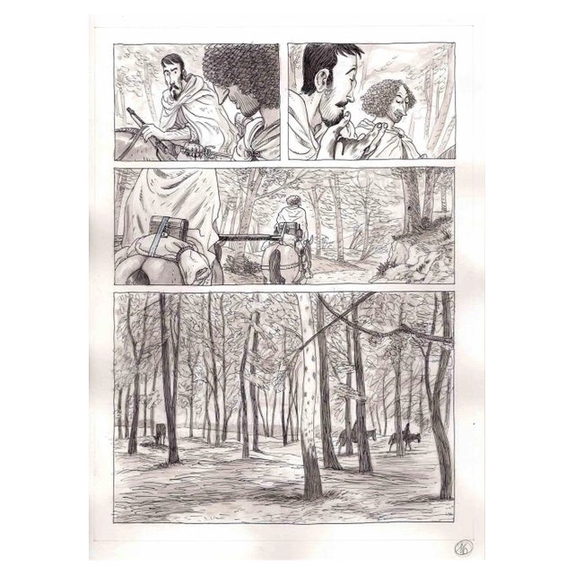 Vincenzo Bizzarri, We're Almost There, Ink & Watercolor on Paper, 2015 For Sale