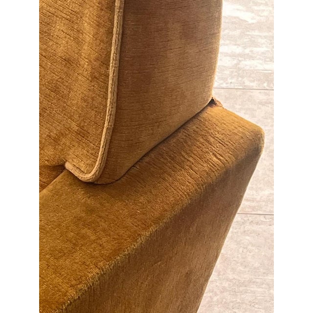 Wood Italian Ochre Velvet Chairs, 1950s, Set of 2 For Sale - Image 7 of 17
