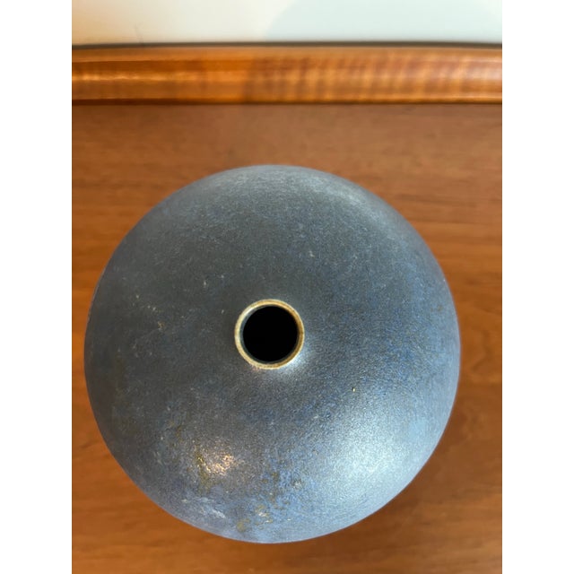 Glazed Ceramic Pottery Orb Bud Vase For Sale In New York - Image 6 of 8
