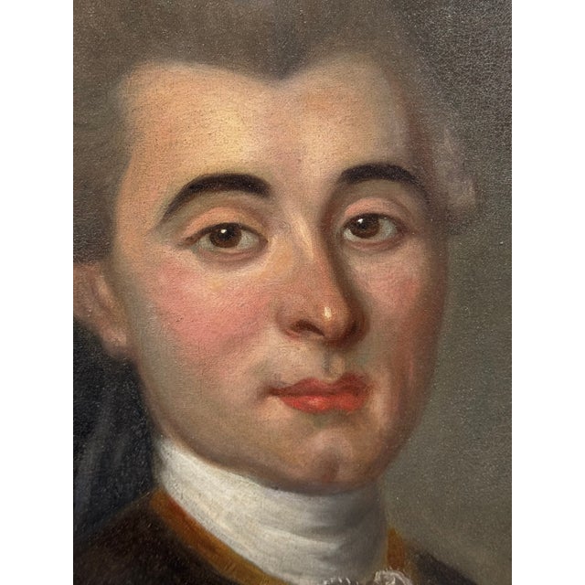 French School Artist, Portrait of an Aristocrat, 1800s, Oil Painting on Canvas For Sale - Image 4 of 6