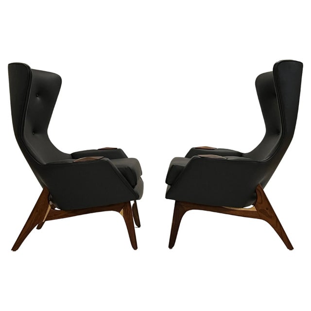 Adrian Pearsall Wing Chairs Model 2231-C, Pair For Sale - Image 12 of 12