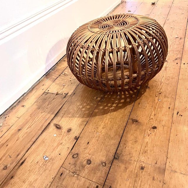 Small Bamboo Lobster Ottoman by Franco Albini For Sale - Image 5 of 8