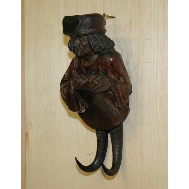 Antique Black Forest Hand-Carved and Painted Whip Hook, 1880 For Sale - Image 14 of 15