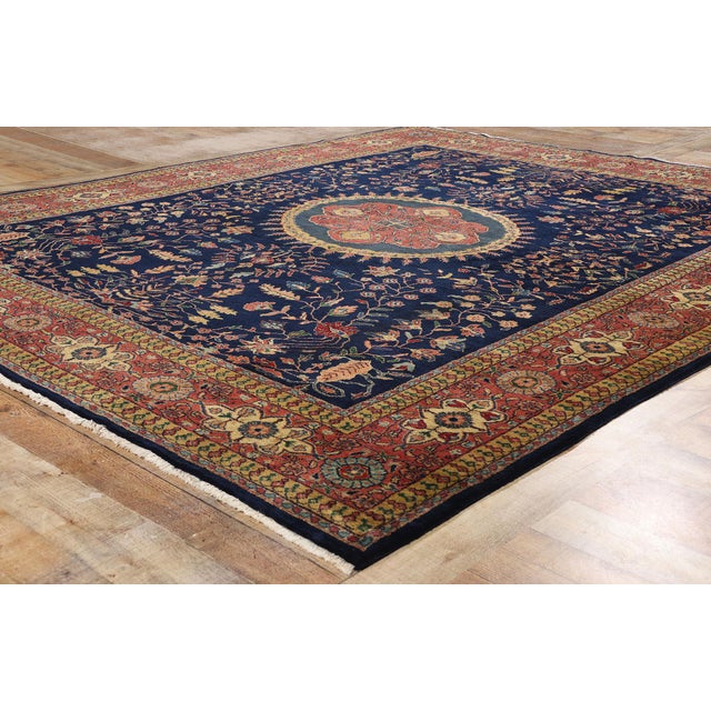 Textile Vintage Indian Sarouk Rug - 07'11 X 09'08 For Sale - Image 7 of 9