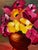 Vintage Mid Century Impressionist "Poppy" Floral Still Life Original Oil Framed Painting in Bottle Green, Dark Pink & Canary Yellow For Sale - Image 12 of 12