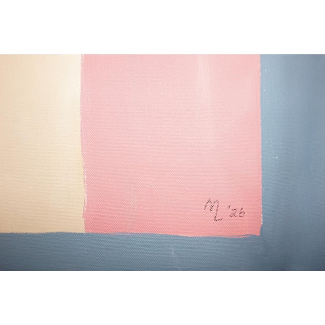 2020s 2026, Bauhaus Patterns in Harlequin Tones, Coral Ripples, Acrylic Paint on Cotton Canvas by Natalia Roman For Sale - Image 5 of 8