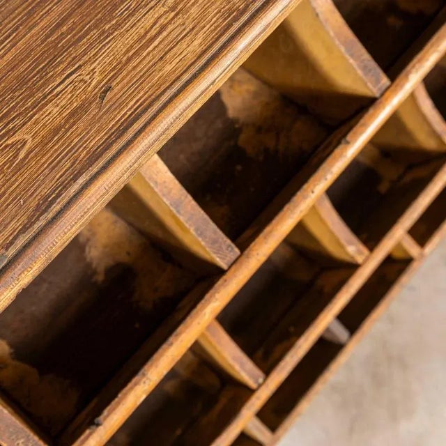 Brown Faux Wood Workshop Shelving Pigeon Hole Bins, 1940s For Sale - Image 8 of 9