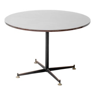 Round Table in Wood, Glass and Metal, 1970s For Sale