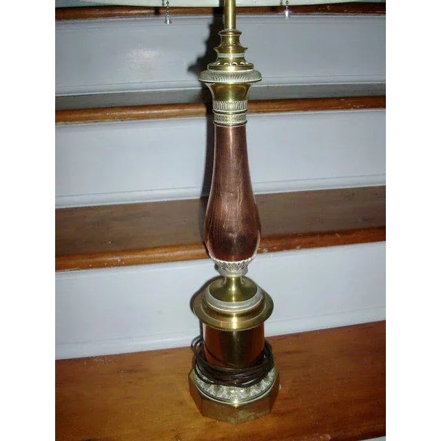 A beautiful, early 19th century French cartel lamp now wired for electricity. Completely hand constructed and seamed with...