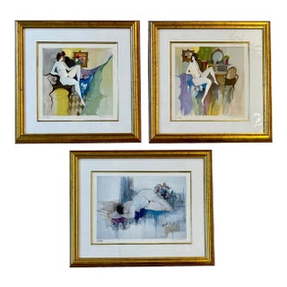 Set of Three Itzchak Tarkay Serigraphs of Nudes For Sale