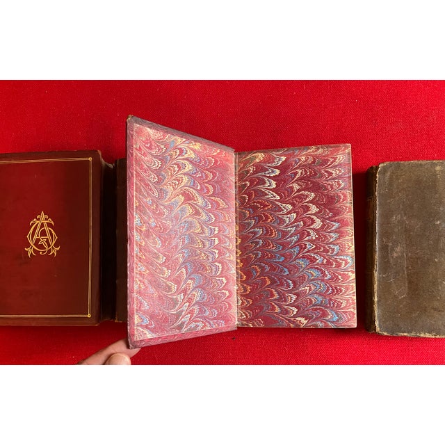 Fine Leather Bindings - Antique Books - 4 Volumes For Sale - Image 10 of 13