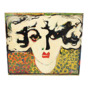Single Vintage Alfonso Caliendo Original Pop Art Painting on Board #33 Abstract