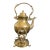 Antique Ornate Brass Tilting Teapot With Stand and Warmer For Sale