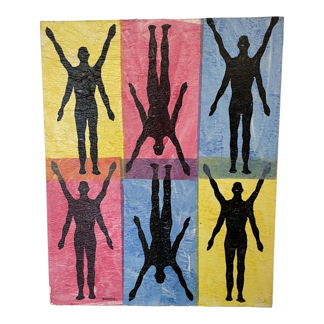 “Study in Figures, 4 Arms” Original Contemporary Abstract Figurative Acrylic Signed Painting by Will Koenig For Sale