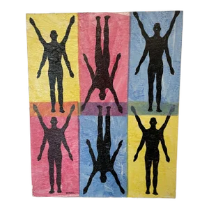 “Study in Figures, 4 Arms” Original Contemporary Abstract Figurative Acrylic Signed Painting by Will Koenig