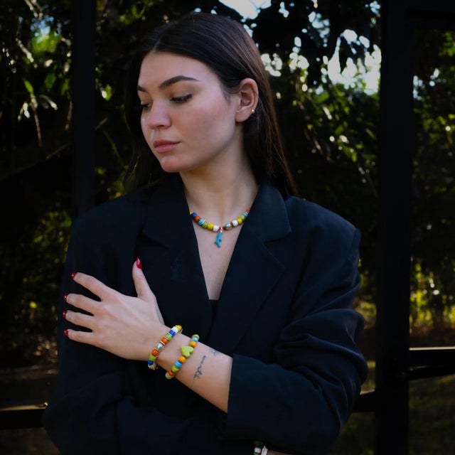 Mystic Energy Multicolor Evil Eye Choker Necklace For Sale - Image 9 of 11