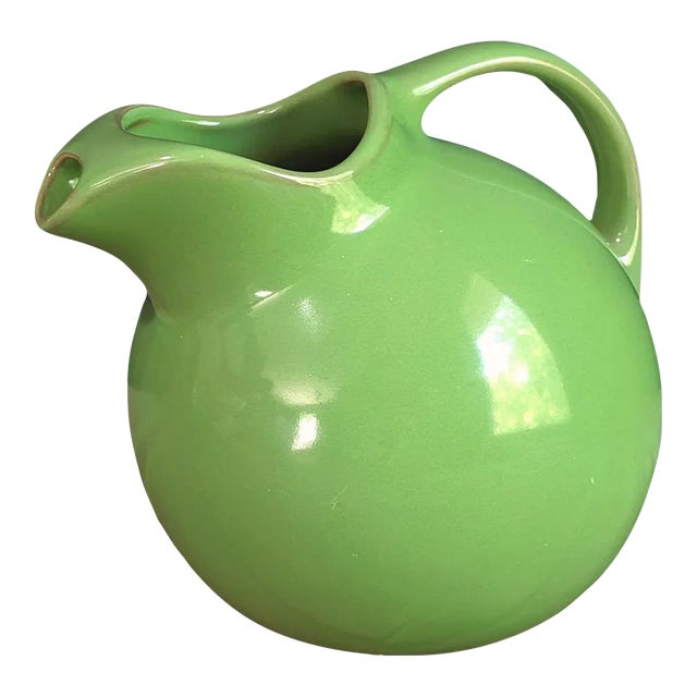 Mid Century Modern Green Hall Art Pottery Serving Pitcher For Sale