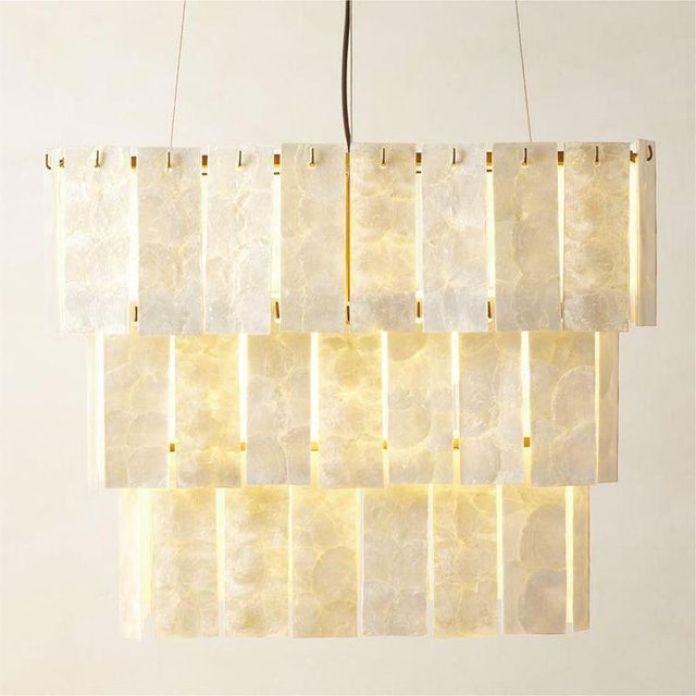 Mermelada Estudio for Cb2 Celina Capiz Shells Tiered Chandelier For Sale - Image 15 of 15