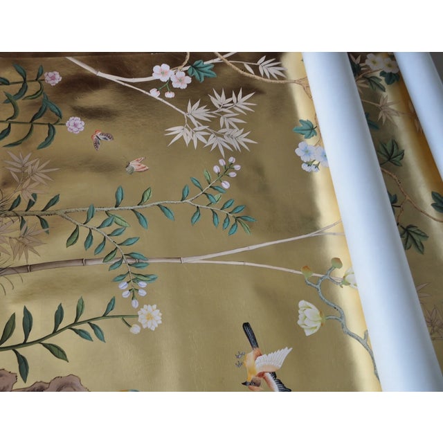Chinoiserie Hand-Painted Chinoiserie Wallpaper For Sale - Image 3 of 7